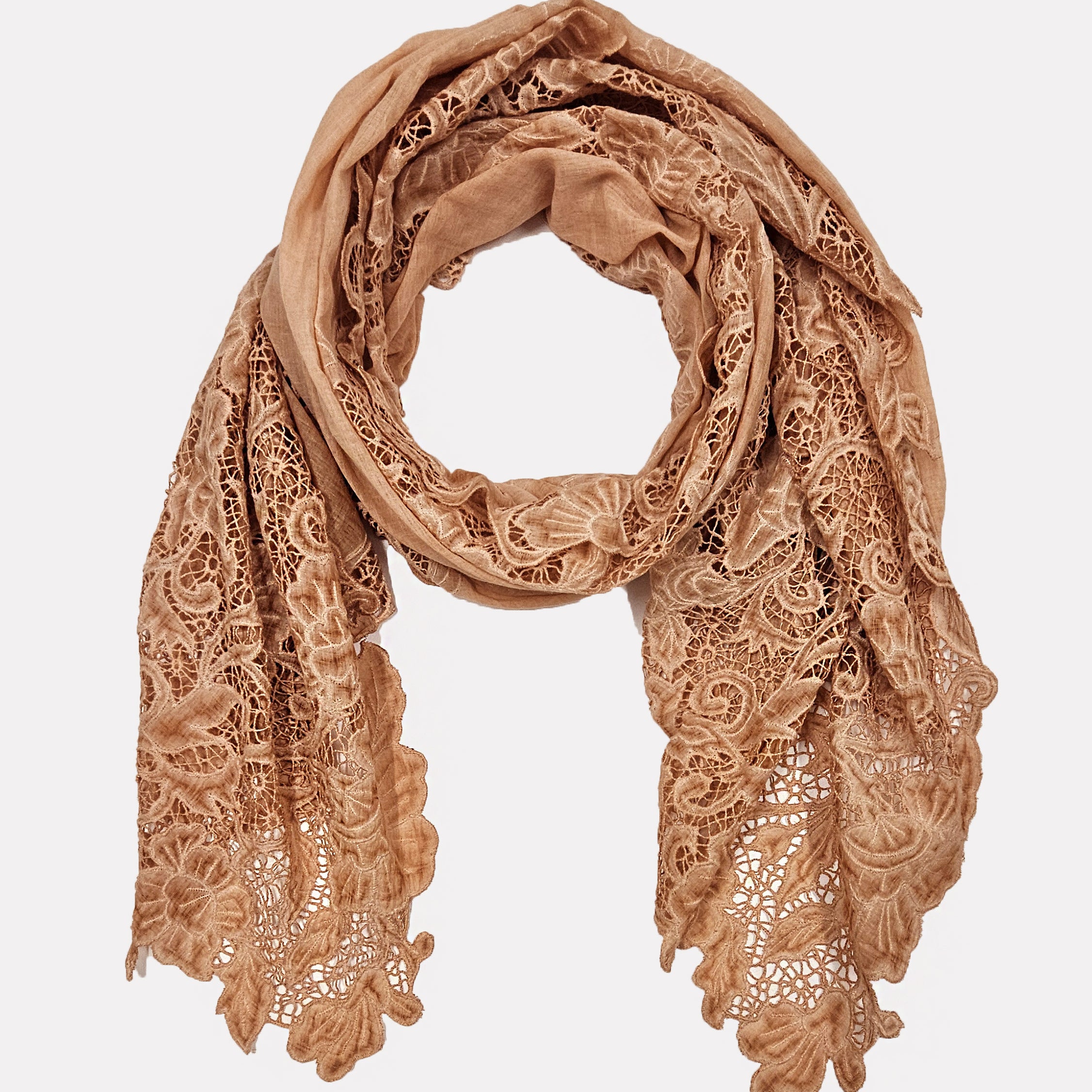 Tessy scarf embroidered orange 