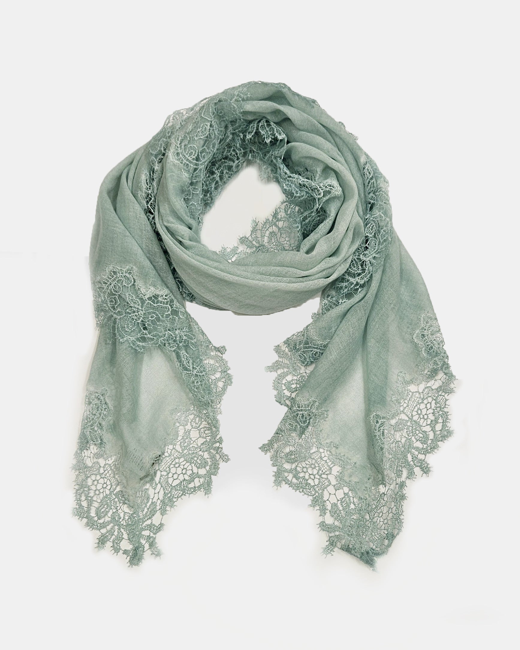 Écharpe en dentelle verte Naomi