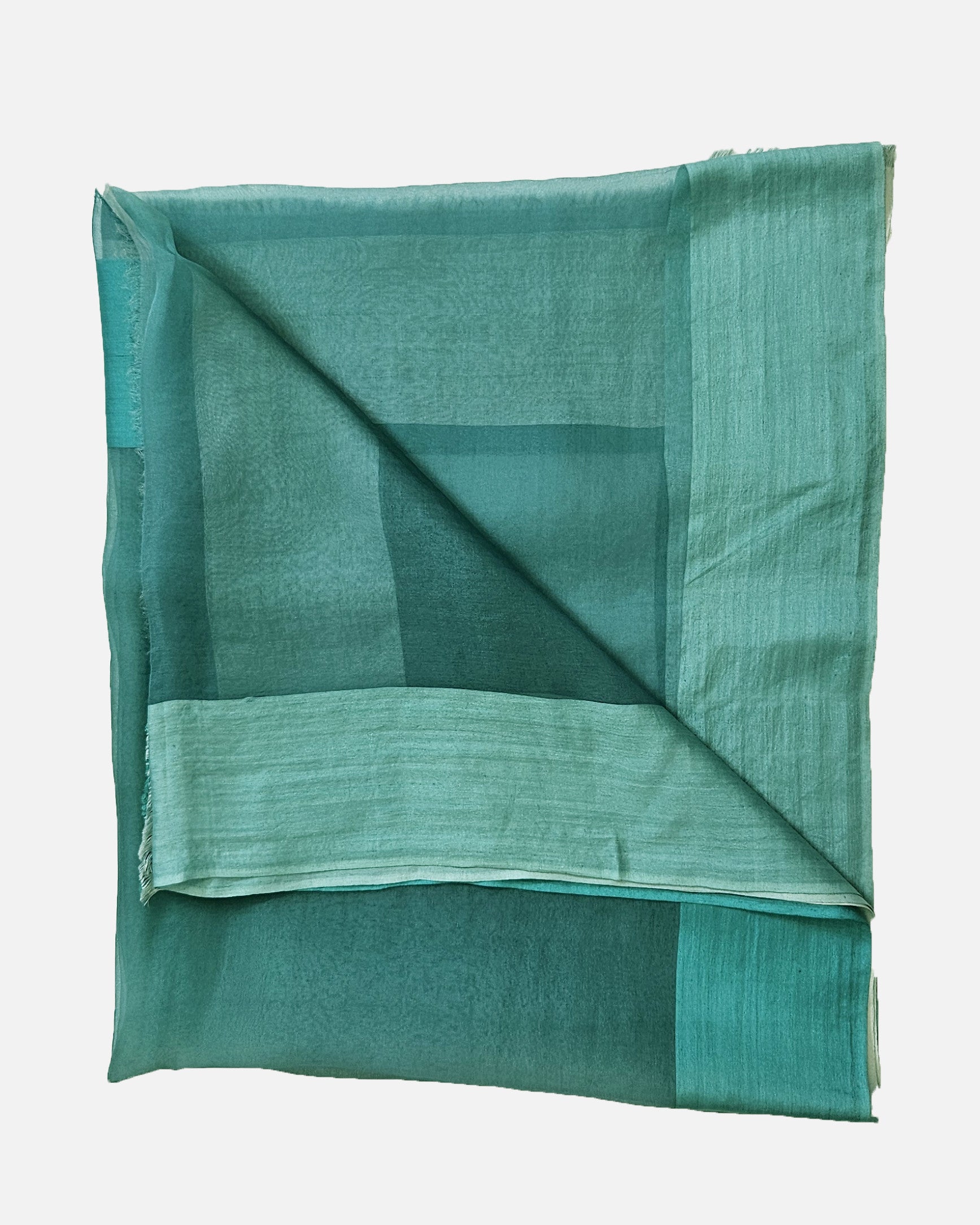Elegant turquoise green silk scarf 