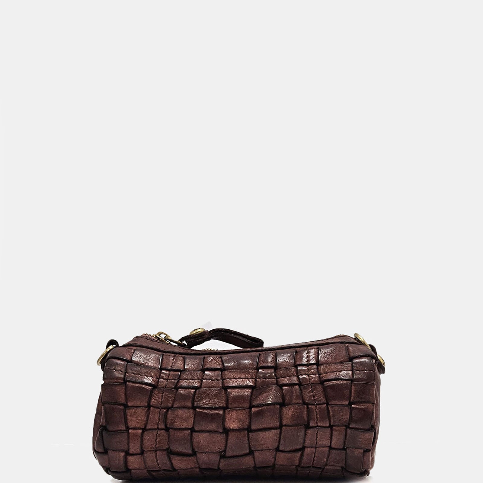 Sac bandoulière Edera en cuir tressé bordeaux 