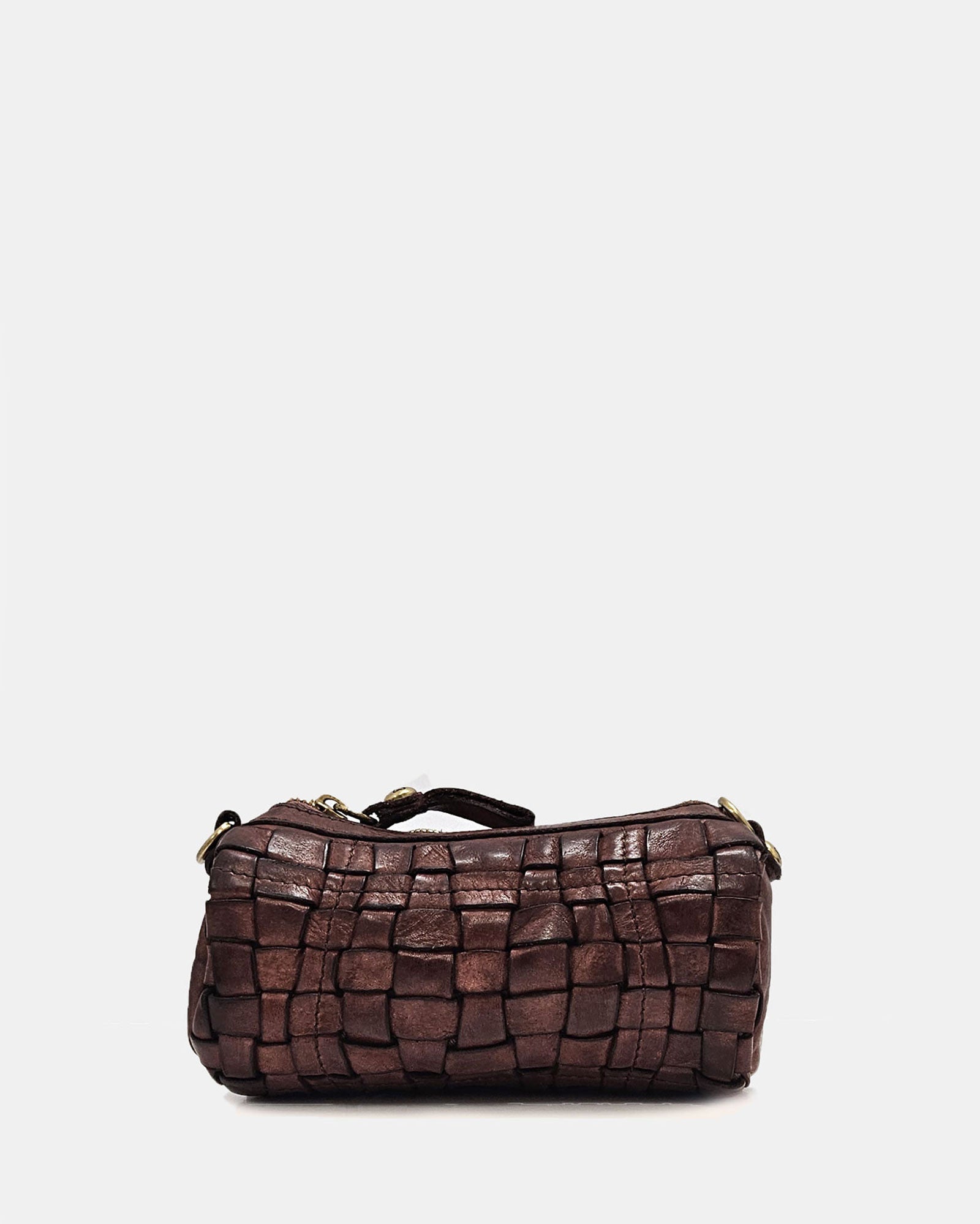 Bandolera piel trenzada granate Edera