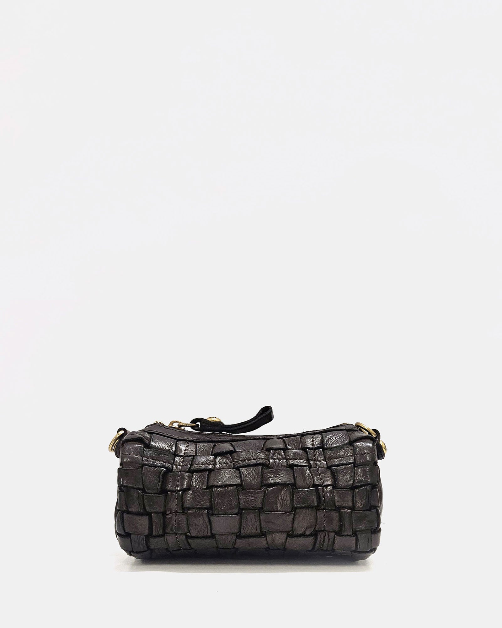 Bolso piel trenzada Edera marrón