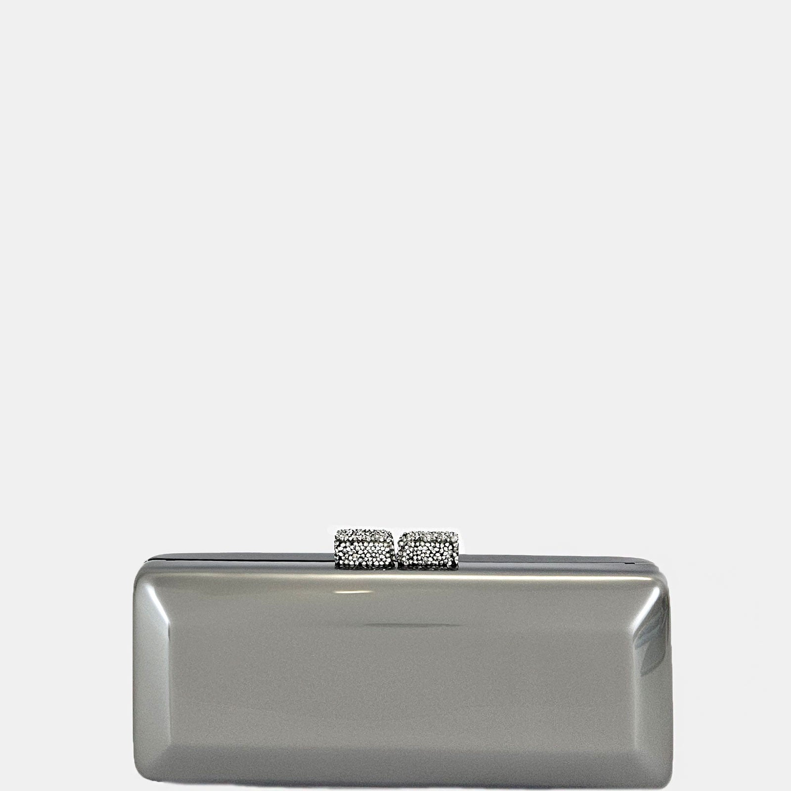 Emma grey party bag with crystal clasp 