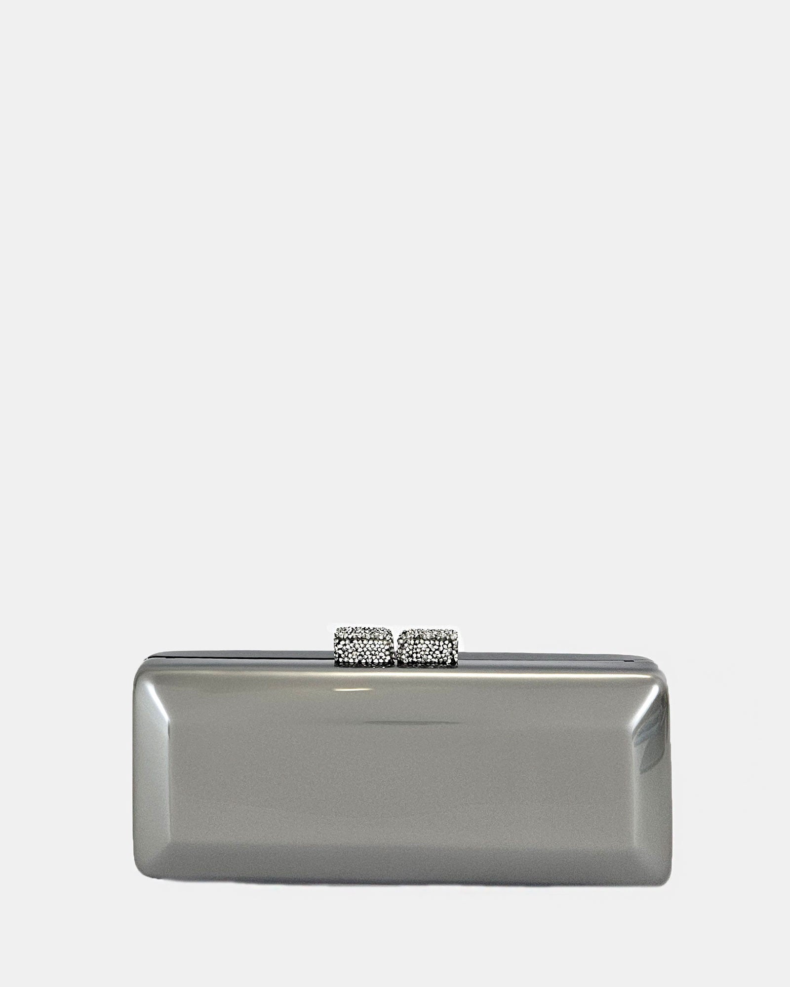 Emma grey party bag with crystal clasp 