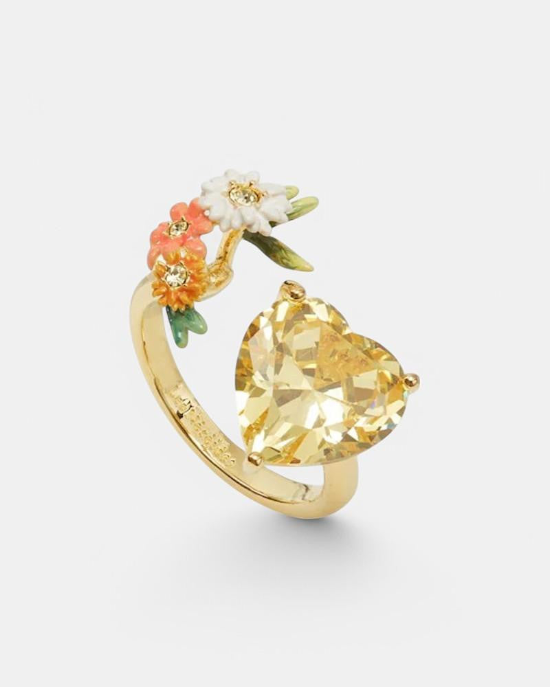 Anillo Zinnias Limón Facetado