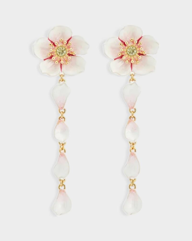 Pendientes Sakura Blanca Pétalos Cristal