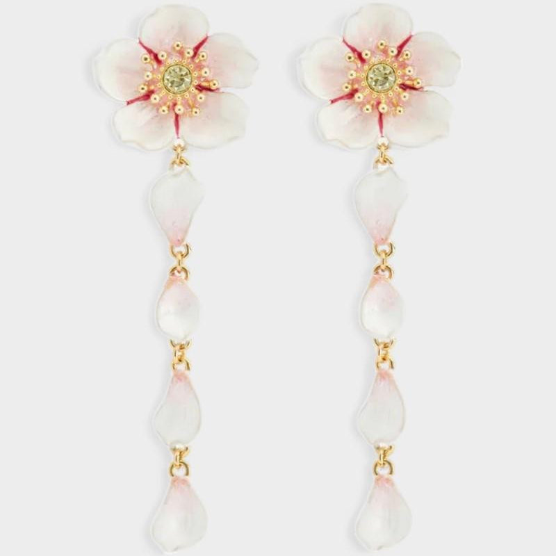 Pendientes Sakura Blanca Pétalos Cristal