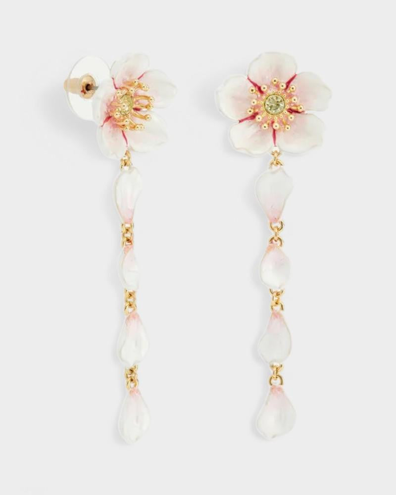 Pendientes Sakura Blanca Pétalos Cristal