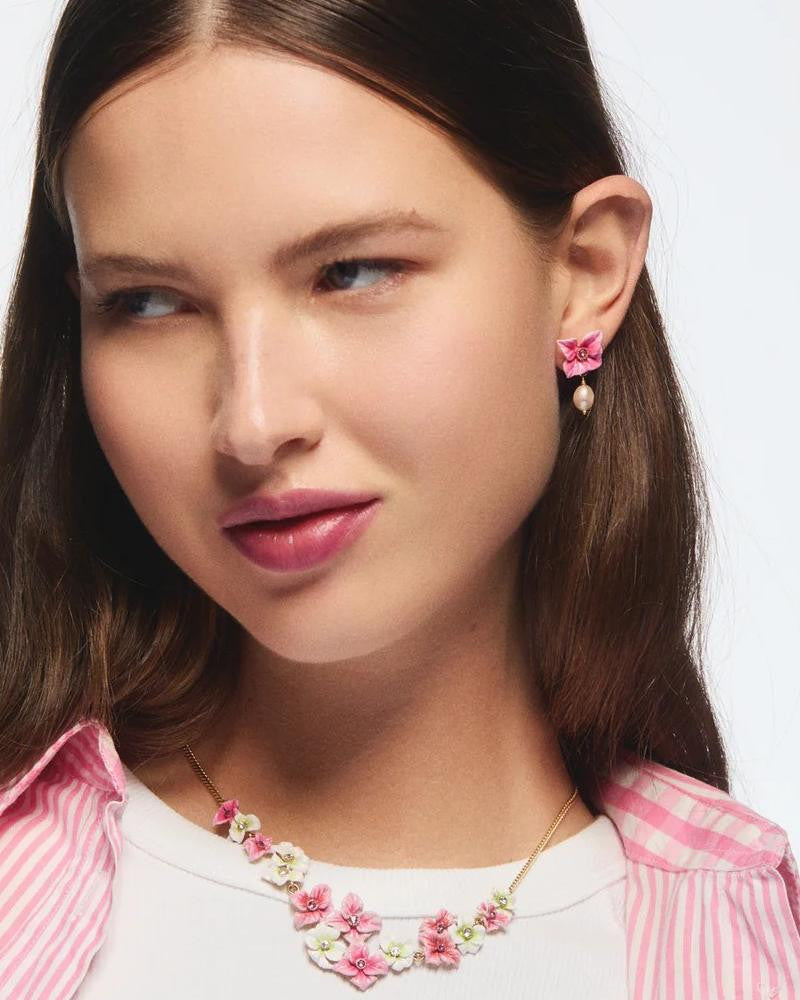 Boucles d'oreilles en perles de culture hortensia 