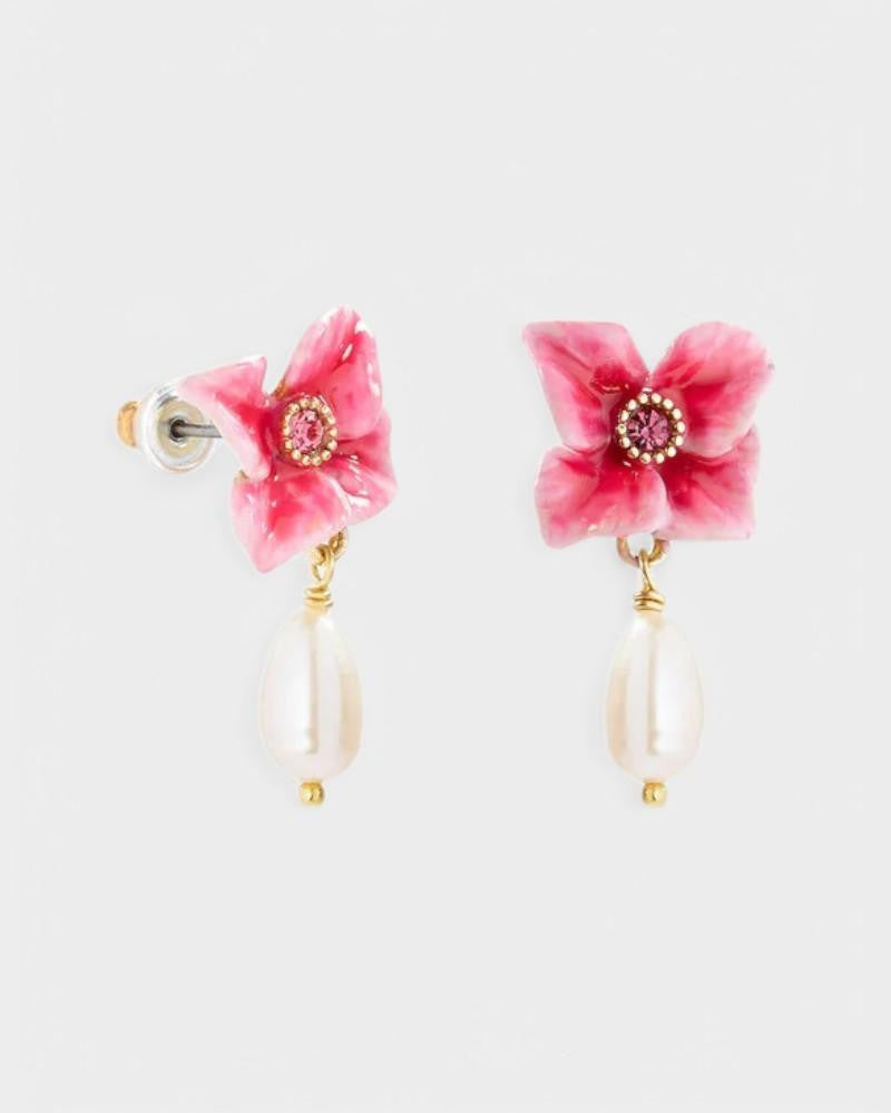 Boucles d'oreilles en perles de culture hortensia 