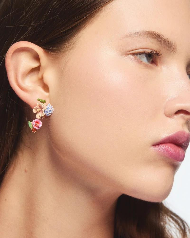 Pendientes Hortensia Lavanda Cristal Luz