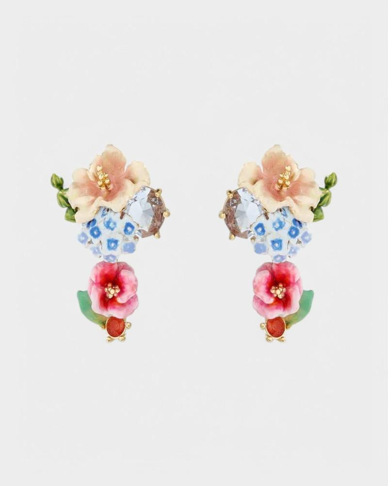 Pendientes Hortensia Lavanda Cristal Luz