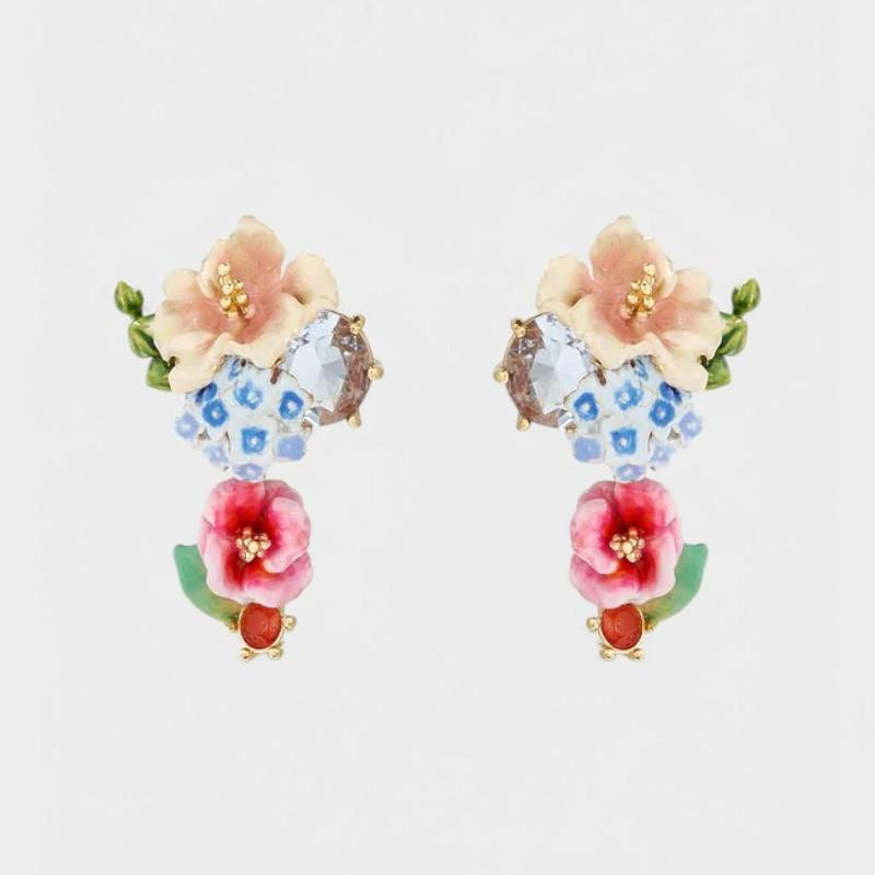 Pendientes Hortensia Lavanda Cristal Luz