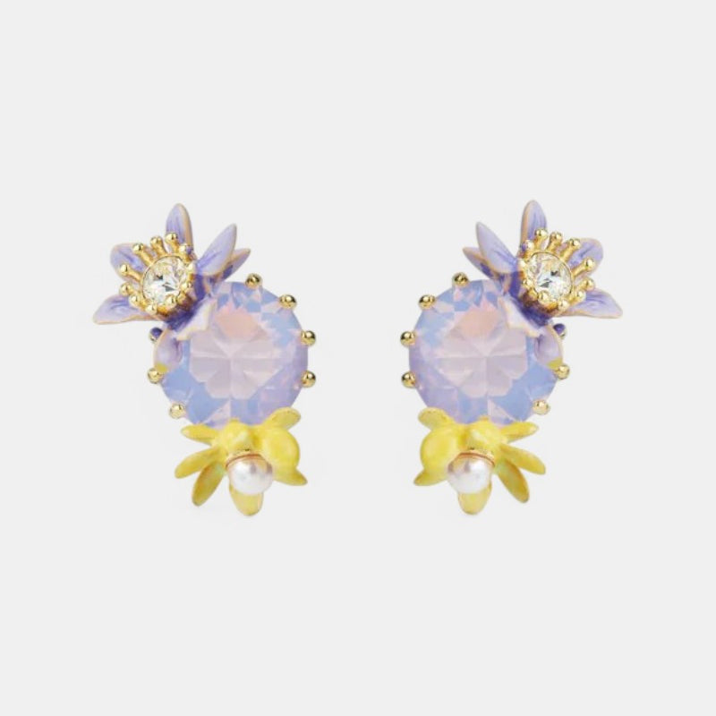 Pendientes Magnolia Violeta Translúcido