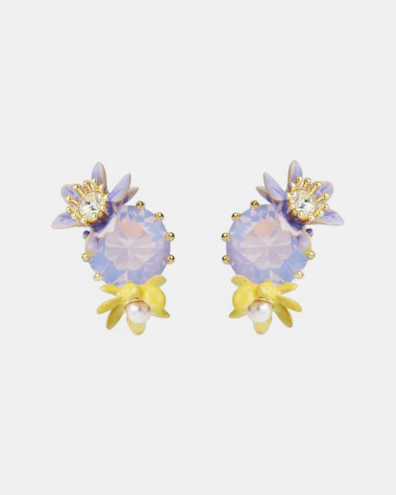 Pendientes Magnolia Violeta Translúcido