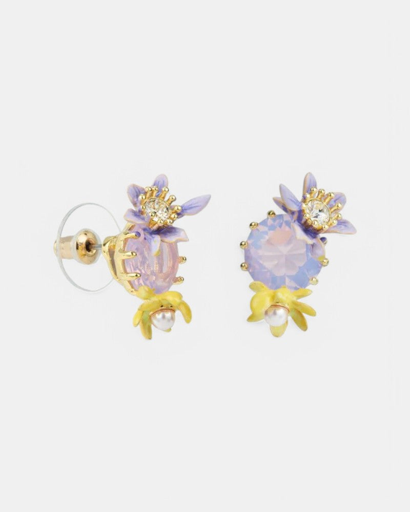 Pendientes Magnolia Violeta Translúcido