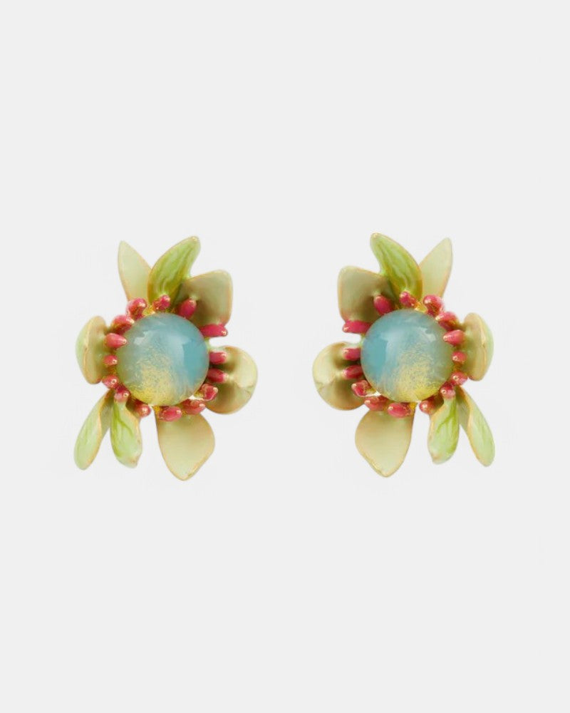Pendientes Magnolia Azul Opalino