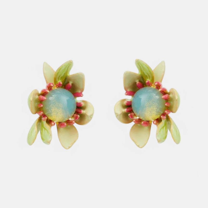 Pendientes Magnolia Azul Opalino