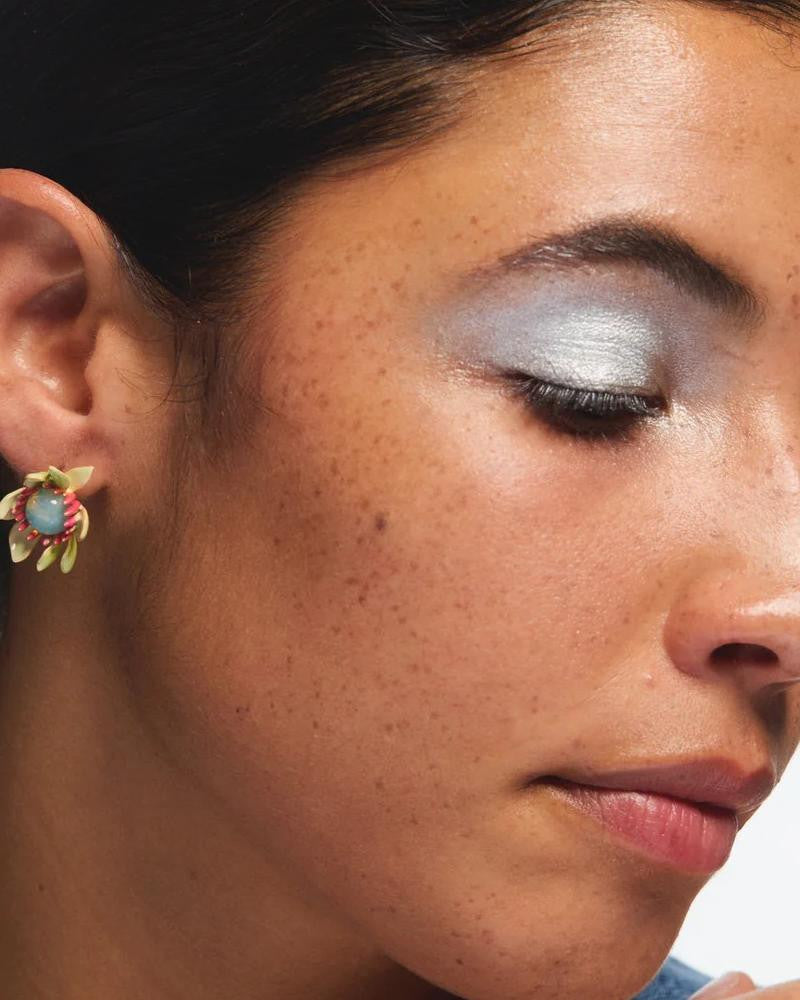 Pendientes Magnolia Azul Opalino