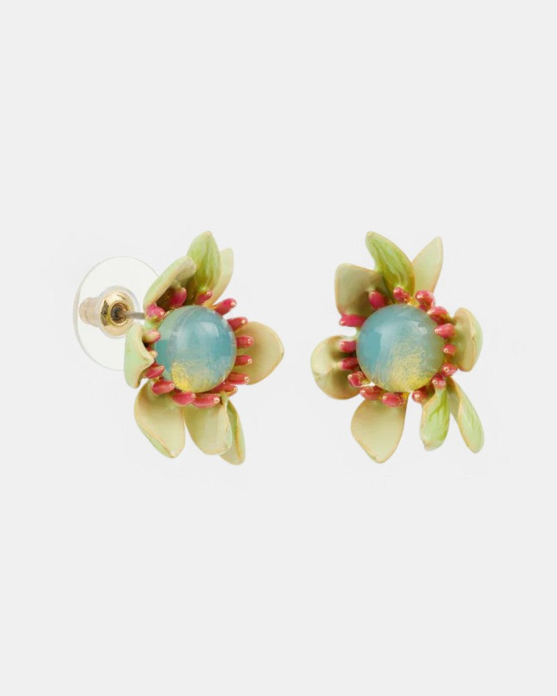 Pendientes Magnolia Azul Opalino