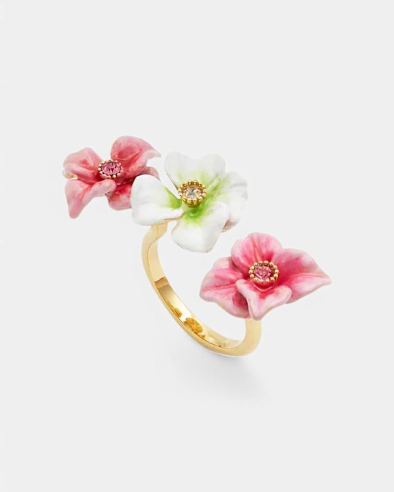 Anillo Hortensia Rosa Cristal