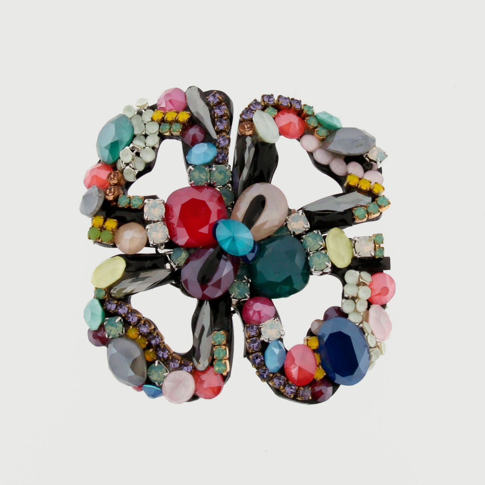 Multicolored flower brooch