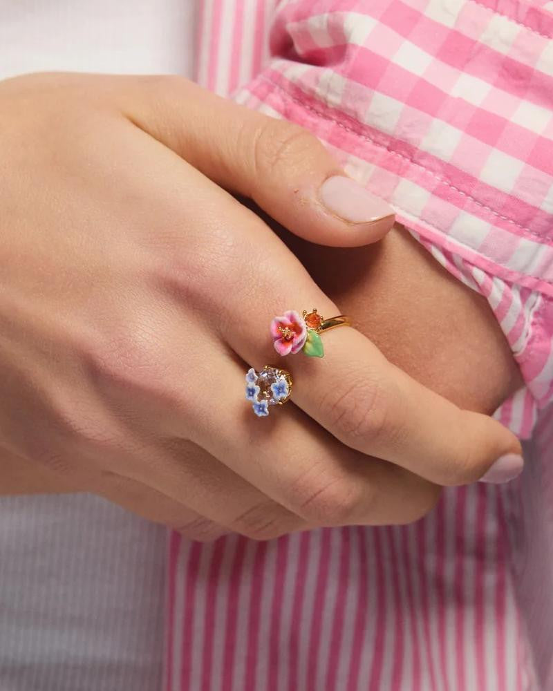 Anillo Hortensia Rosa Cristal