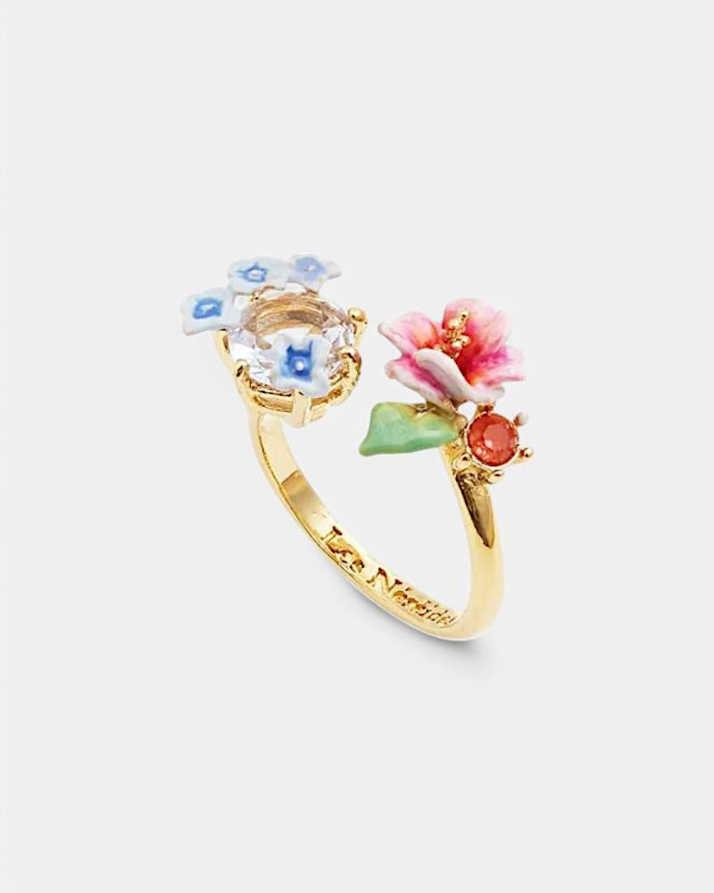 Anillo Hortensia Rosa Cristal