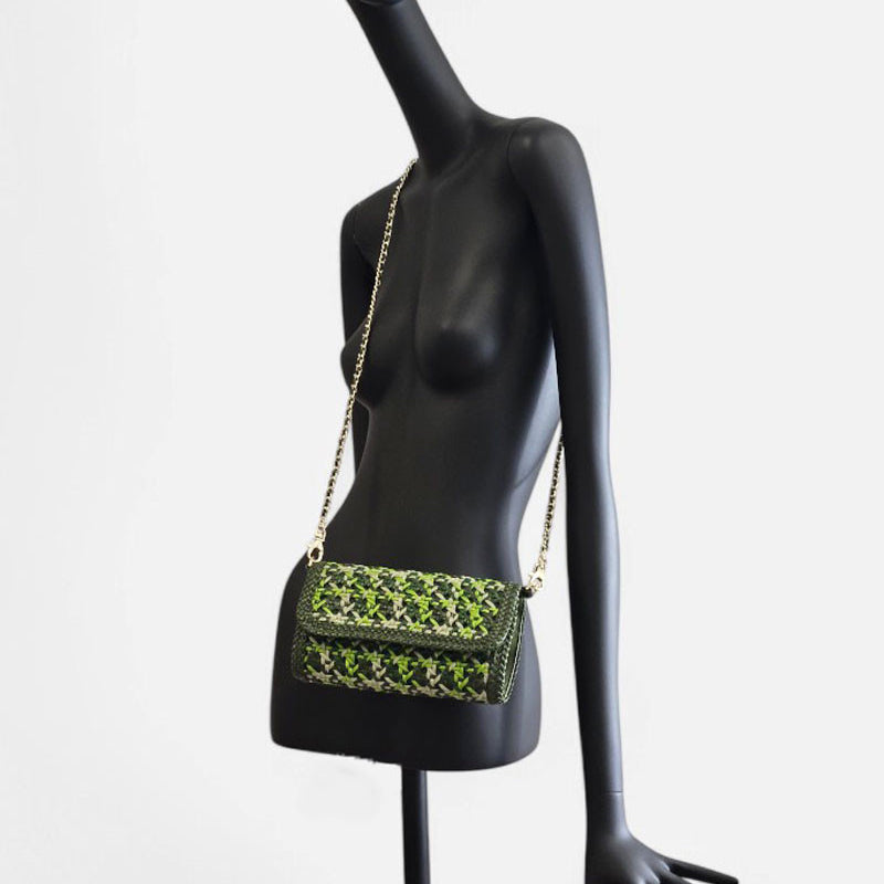 Bolso Verde Trenzado Cadena