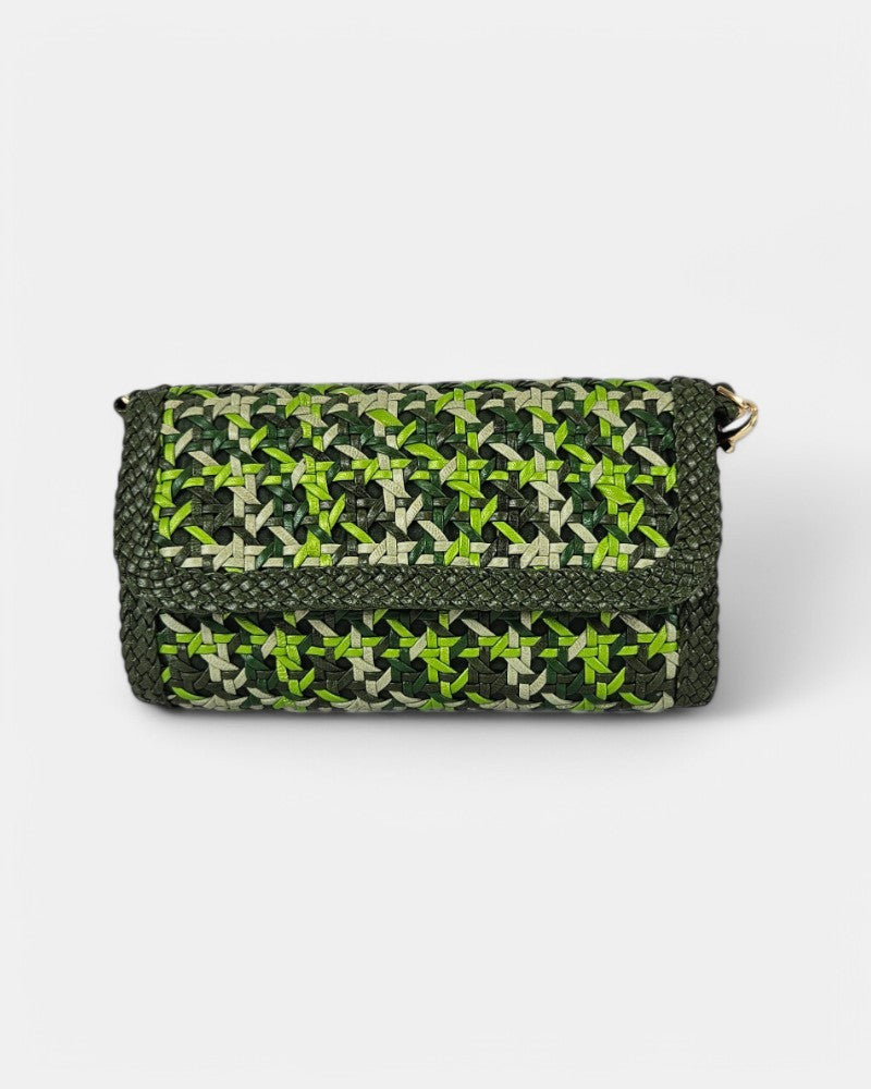 Bolso Verde Trenzado Cadena