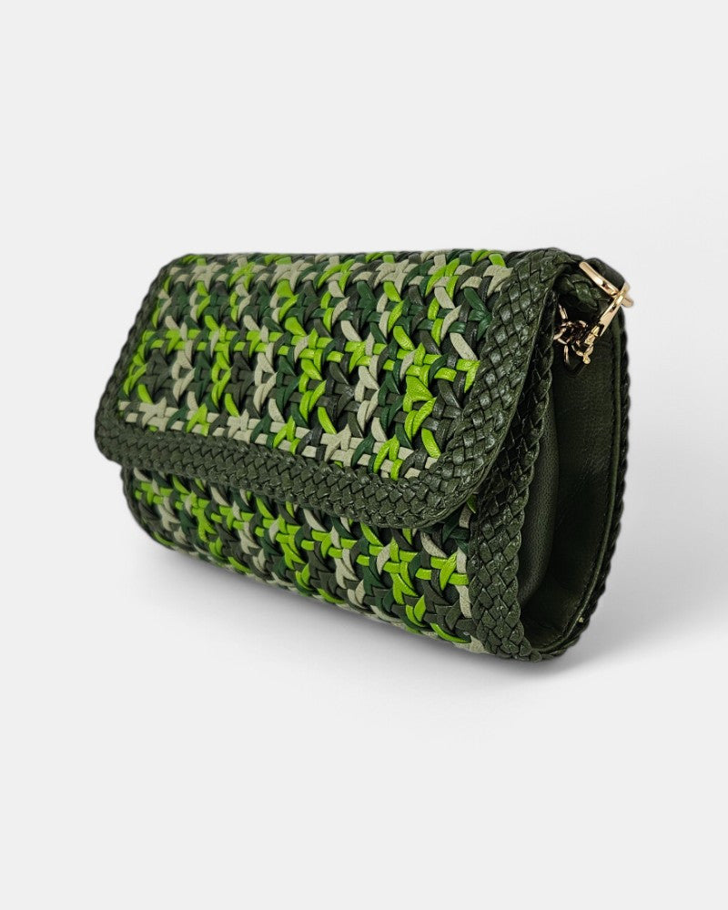 Bolso Verde Trenzado Cadena
