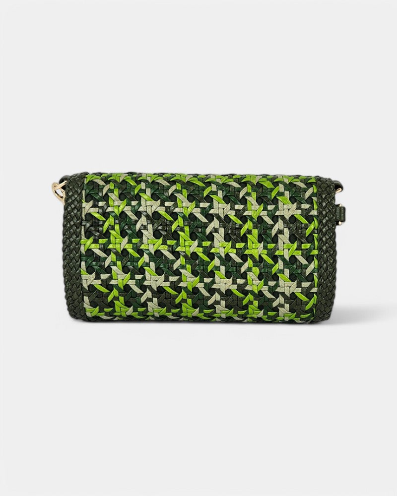 Bolso Verde Trenzado Cadena