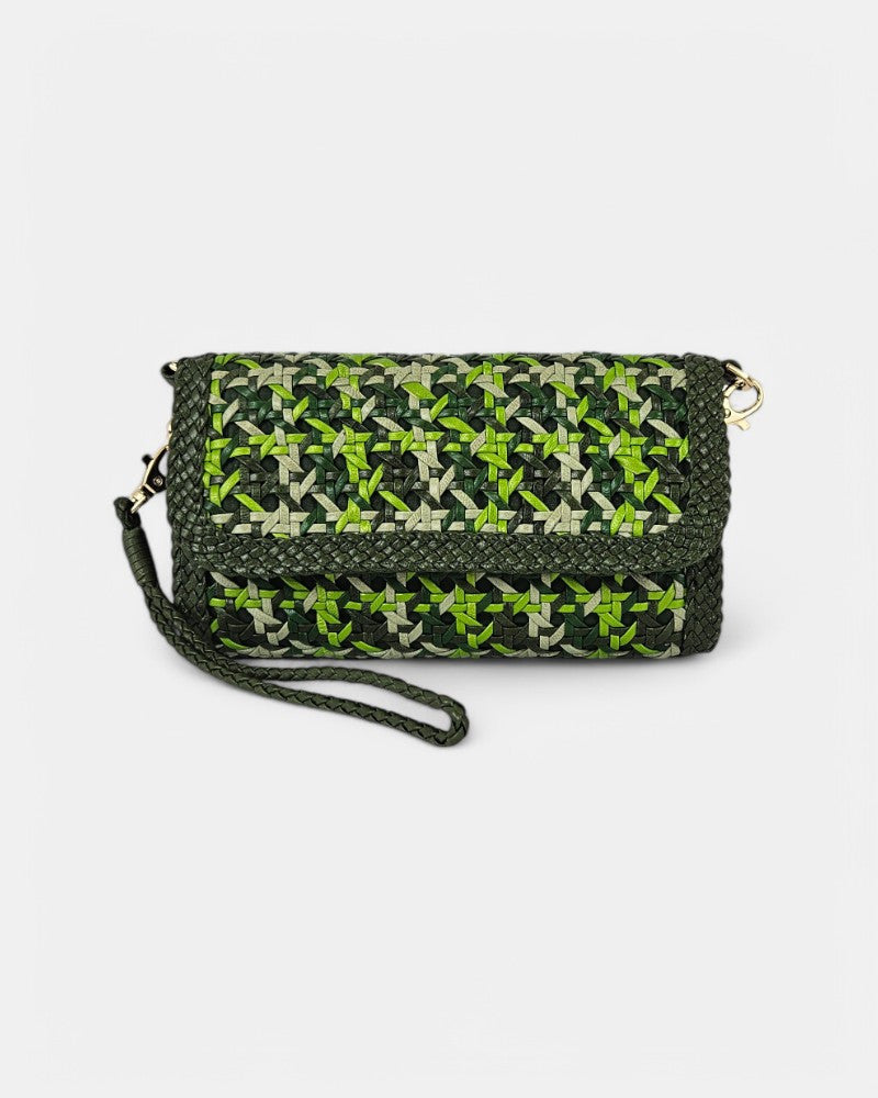 Bolso Verde Trenzado Cadena