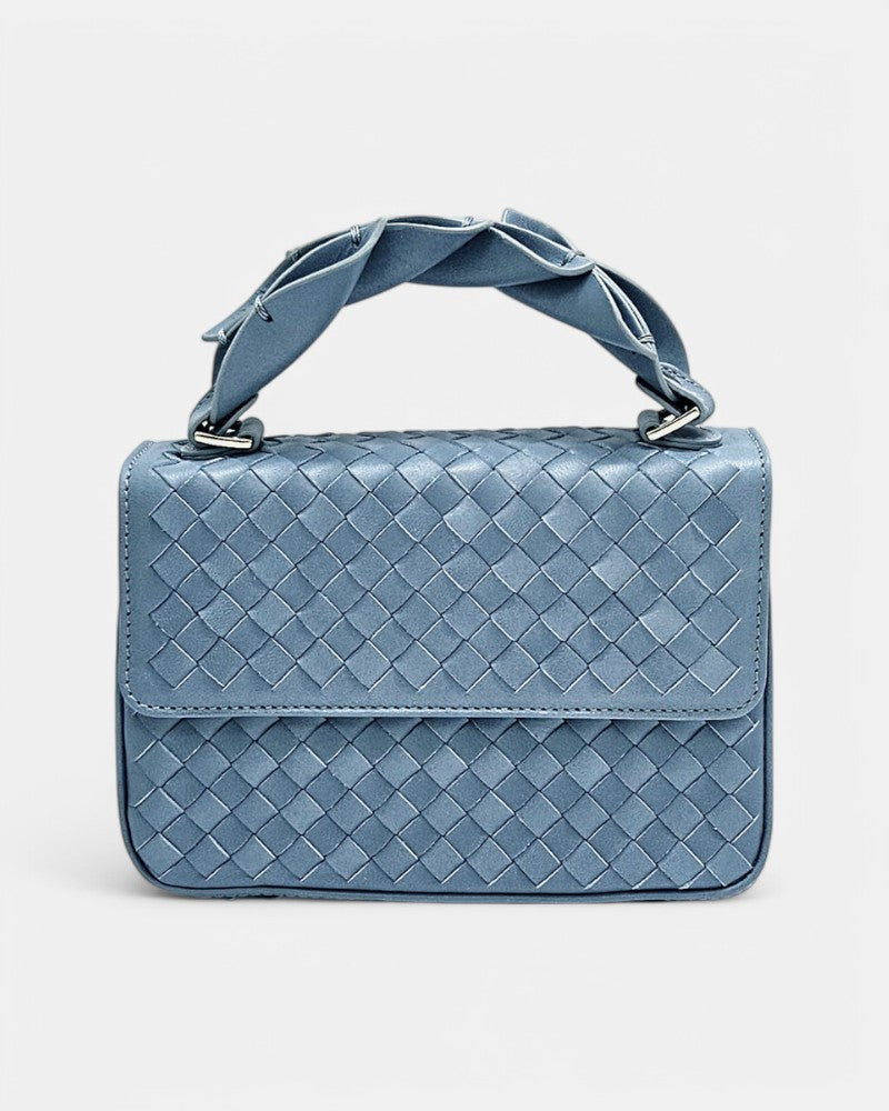 Sac à main bleu clair à clip magnétique 