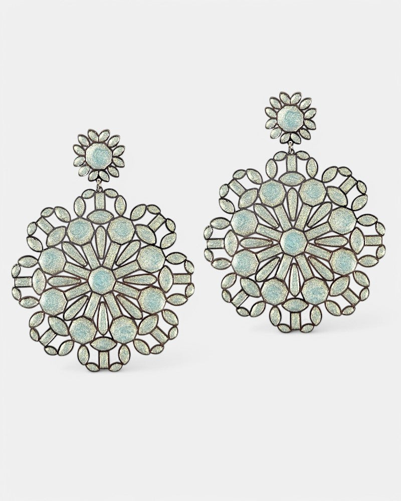 Pendientes Redondos Esmalte Plata