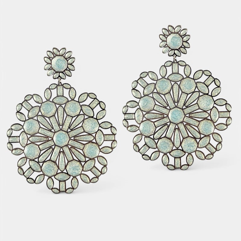 Pendientes Redondos Esmalte Plata