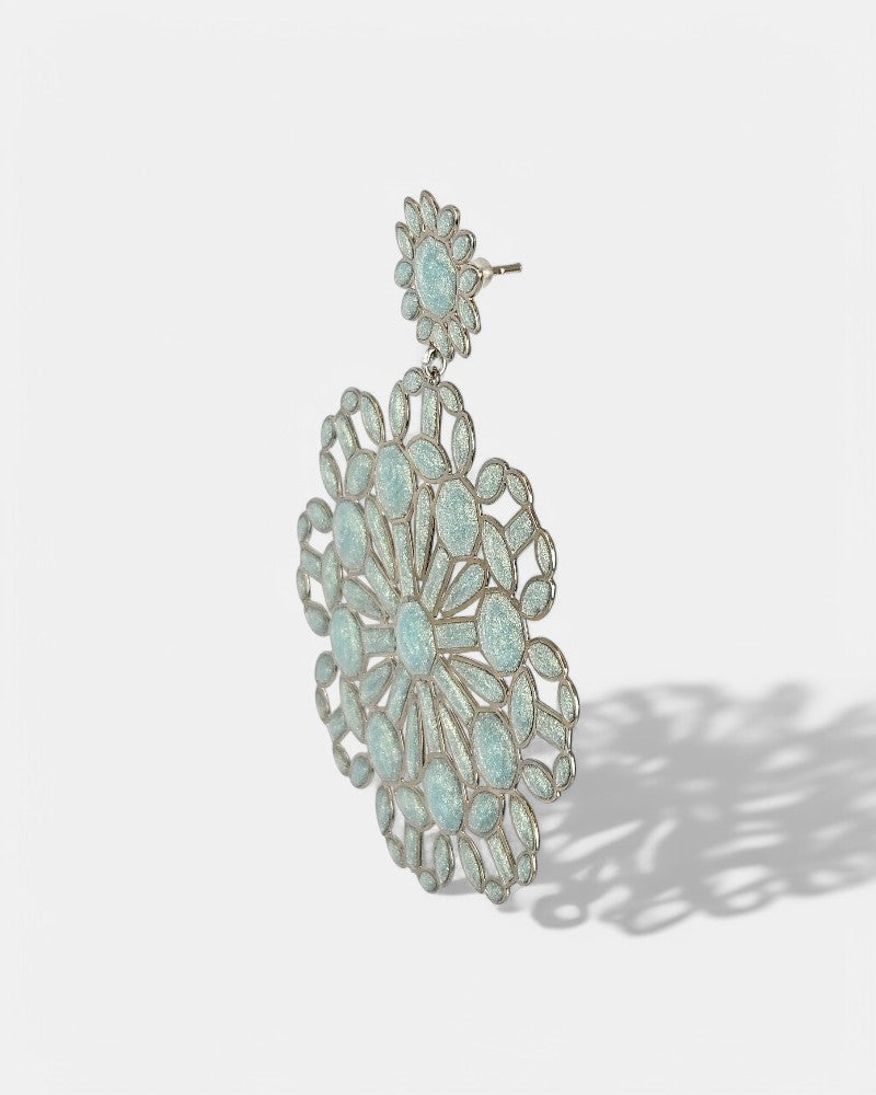 Pendientes Redondos Esmalte Plata