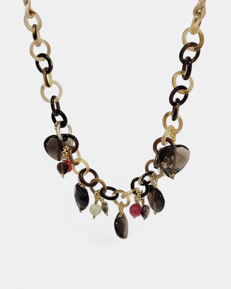 Collar Cuerno Jade Turmalinado