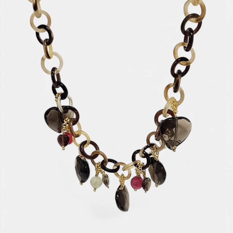 Collar Cuerno Jade Turmalinado