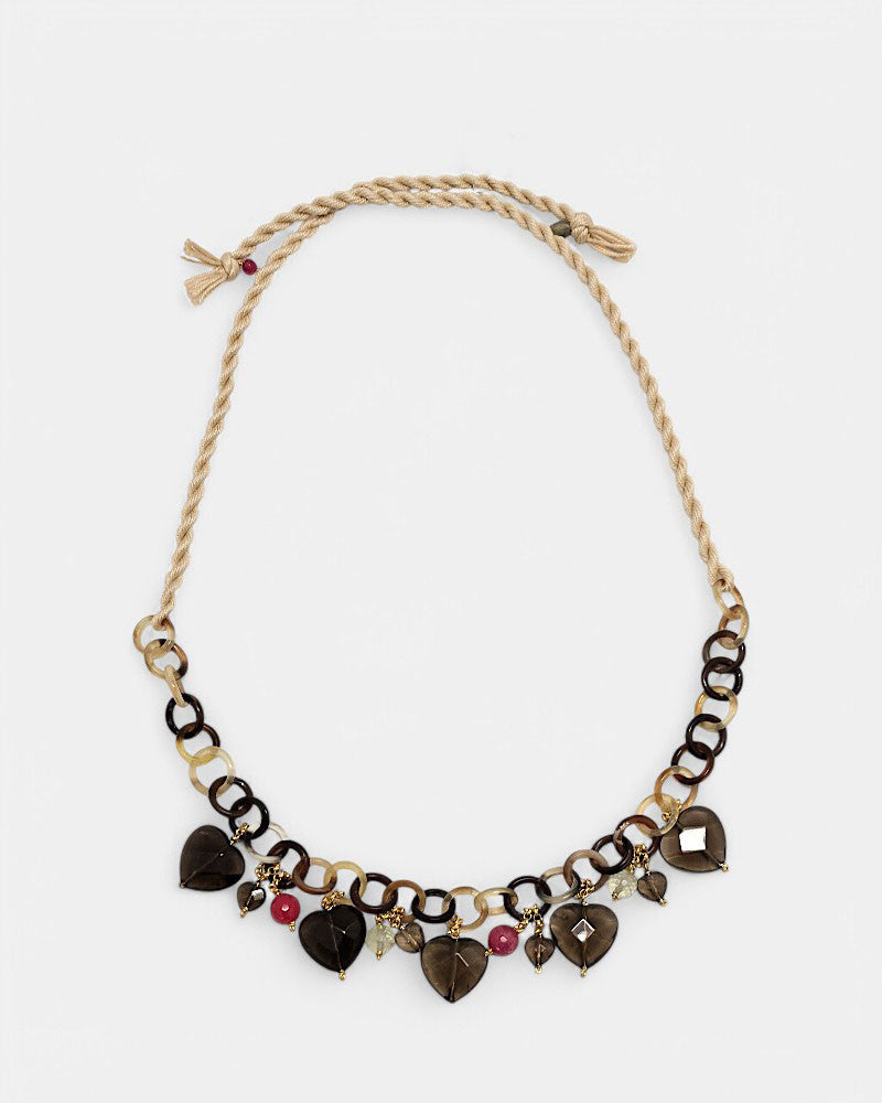 Collar Cuerno Jade Turmalinado