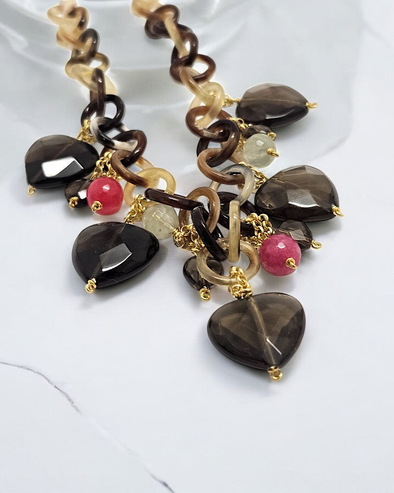 Collar Cuerno Jade Turmalinado