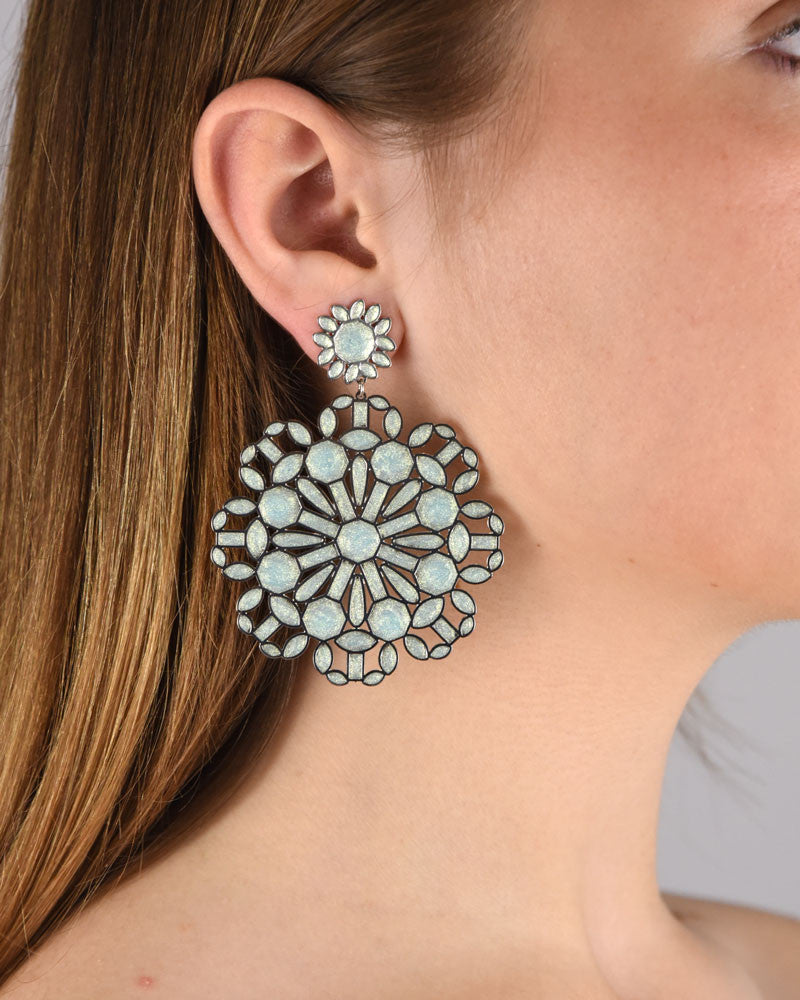 Pendientes Redondos Esmalte Plata