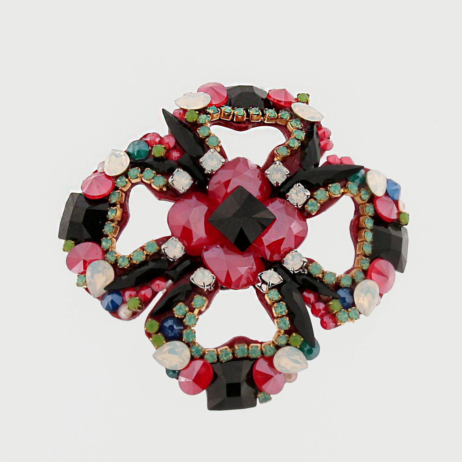 Broche swarovski láquer rojo