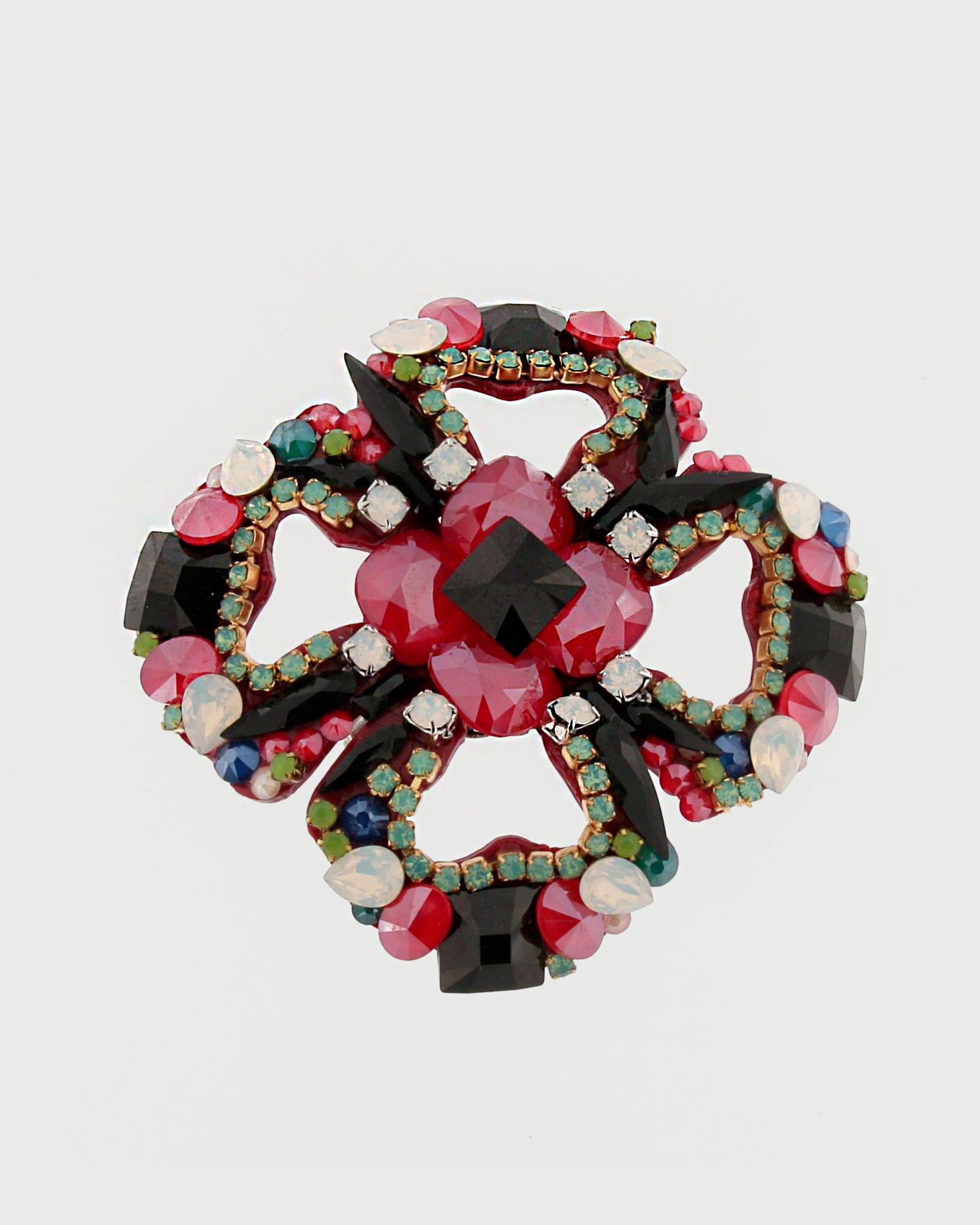 Broche swarovski láquer rojo