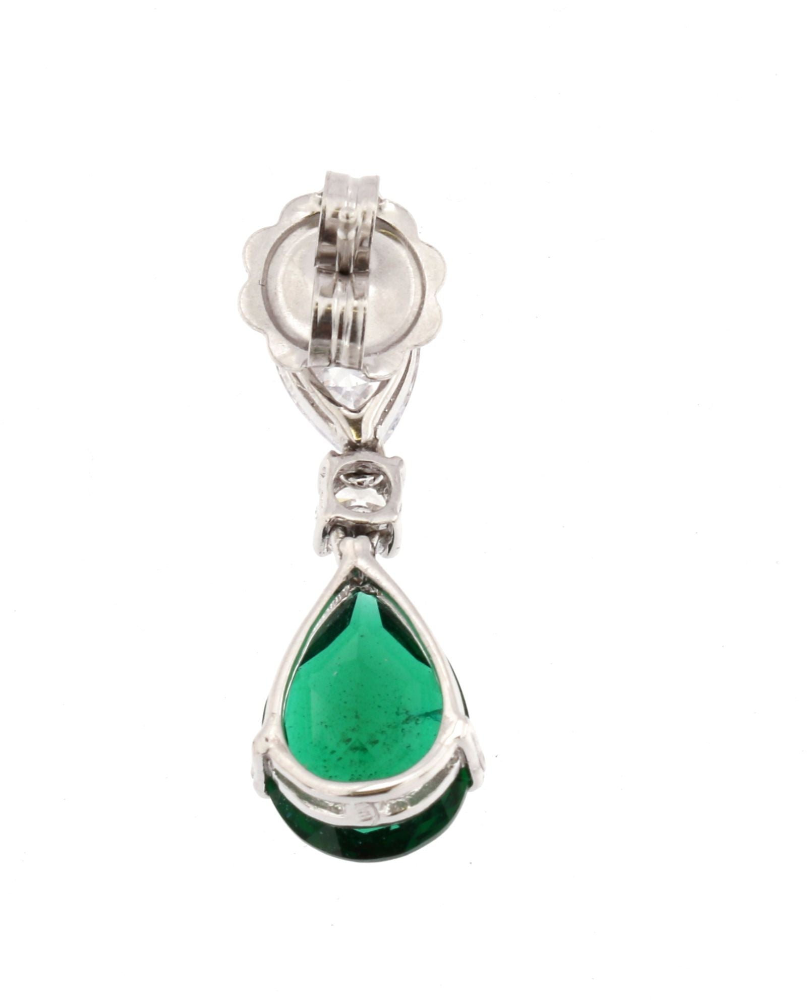 Pendientes de plata y circonita verde