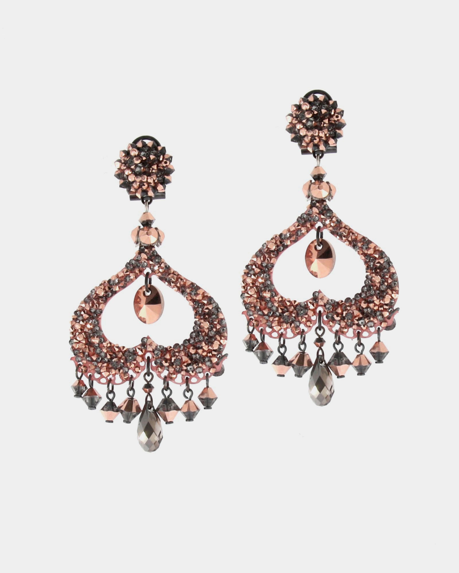 Swarovski bronze party earring 