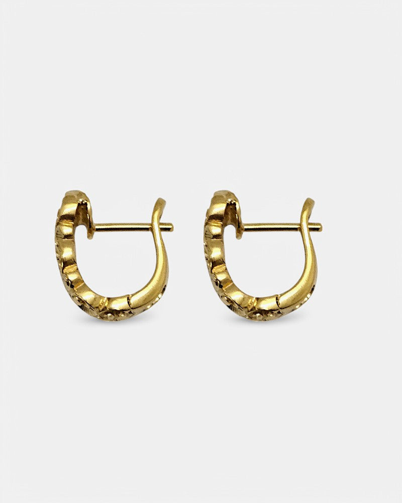 Pendientes de plata labrada dorados