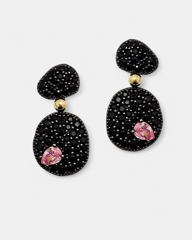 Pendientes de plata con circonitas y espinelas