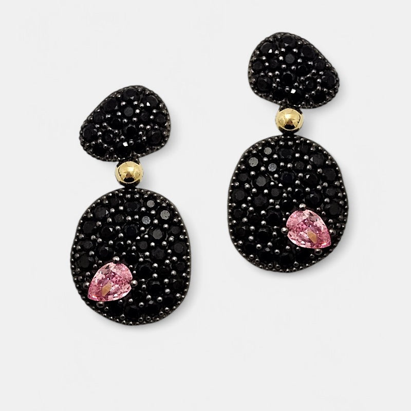 Pendientes de plata con circonitas y espinelas