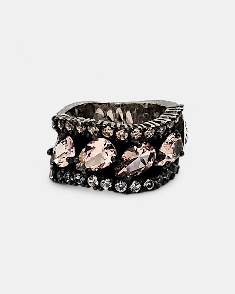 Anillo plata conzafiros, circonitas y nanomorganitas